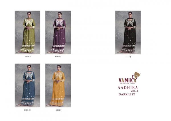 Vamika Aadhira Vol 9 Dark List Kurti Bottom With Dupatta Collection